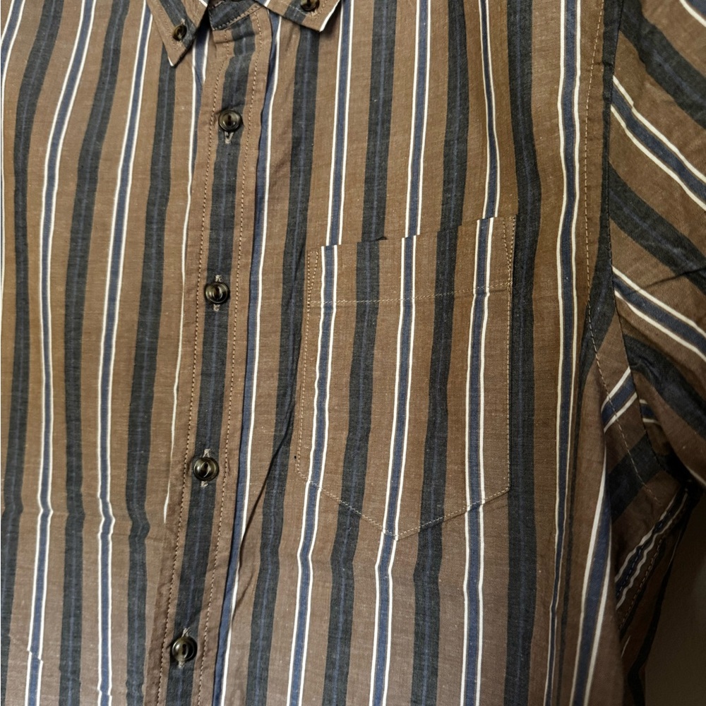 Banana Republic Brown and blue Striped Shirt